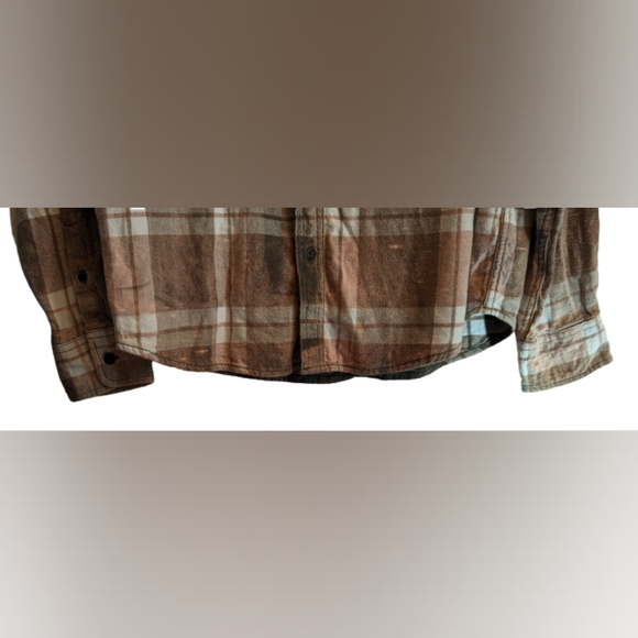 EUC brown/white George button down collared 3 button cuffs Cash Waylon Willie - Picture 6 of 11